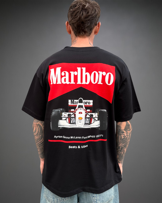 Polo Hombre Oversize Marlboro McLaren F1  - Negro