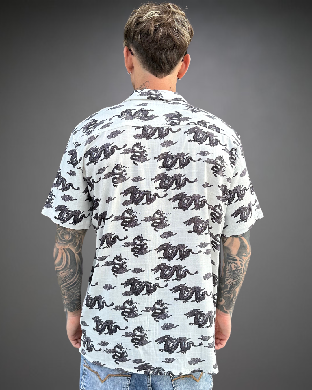 Camisa Relaxed Hombre Keep The Dragon - Hueso