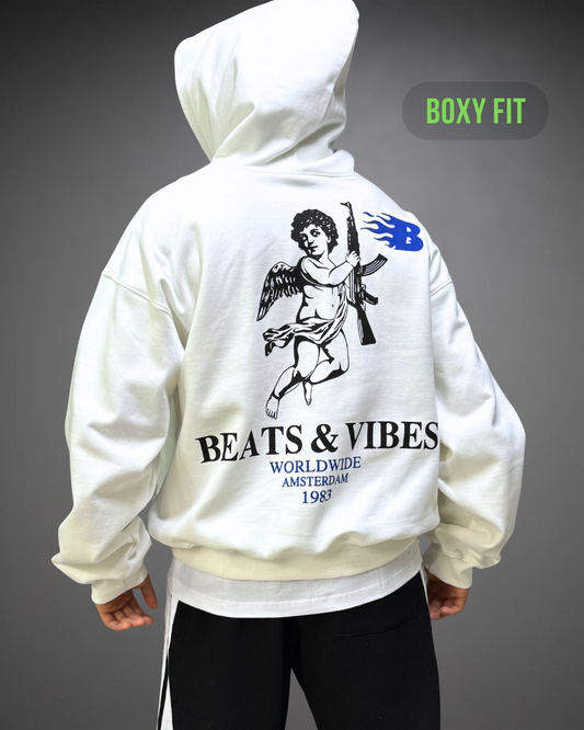 Hoodie Crop Oversize WorldWide Beats - Blanco 2.0