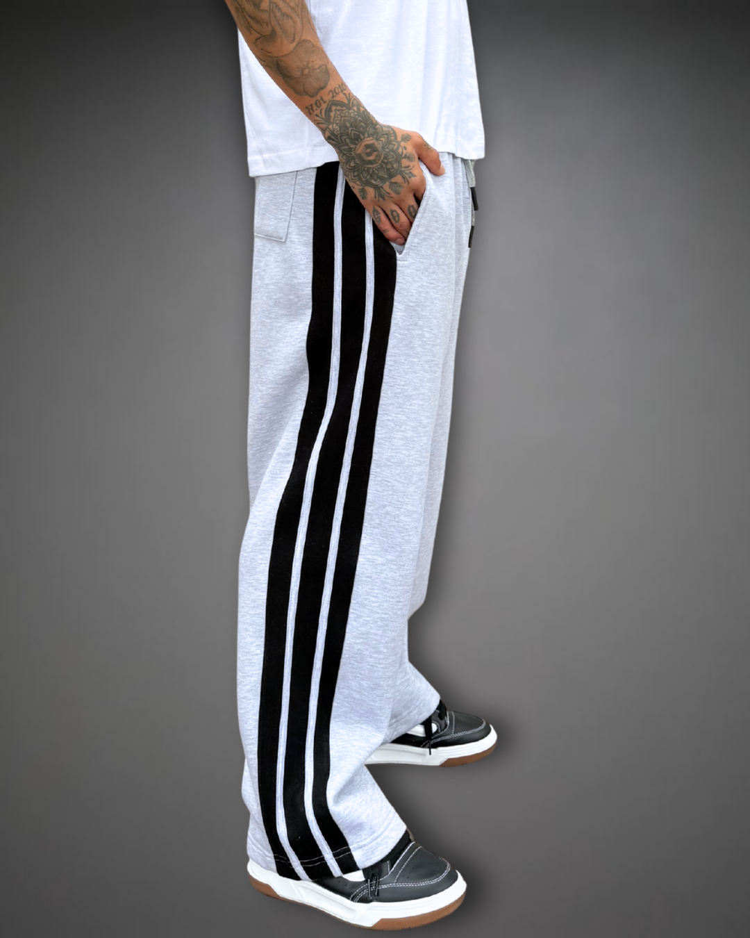 Jogger Striped Baggy  - Gris