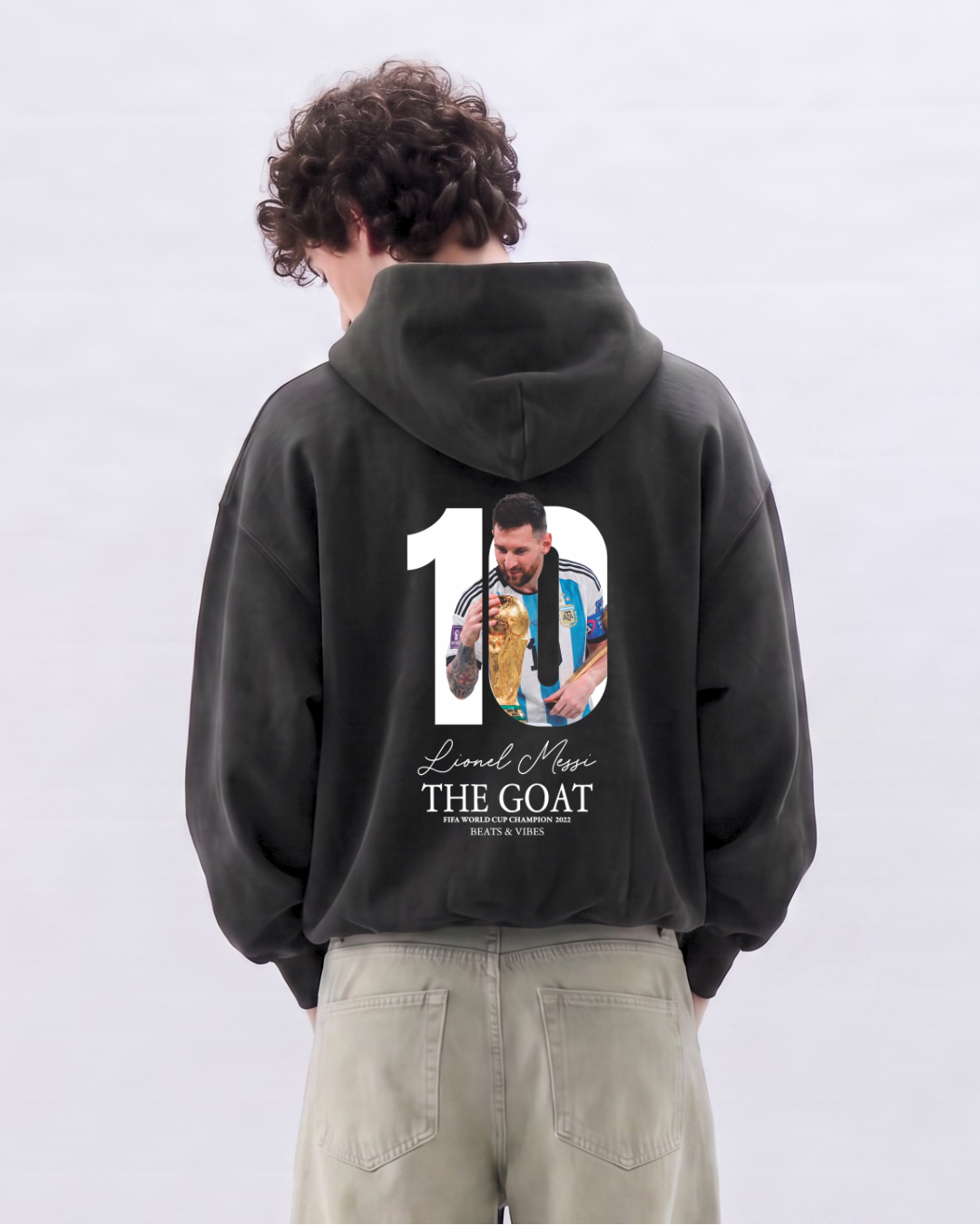 PROMO 2 X 130 - Hoodie Oversize "Messi THE GOAT"