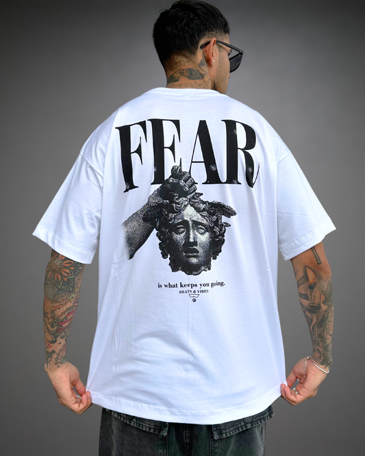 Polo Hombre Oversize FEAR - Blanco