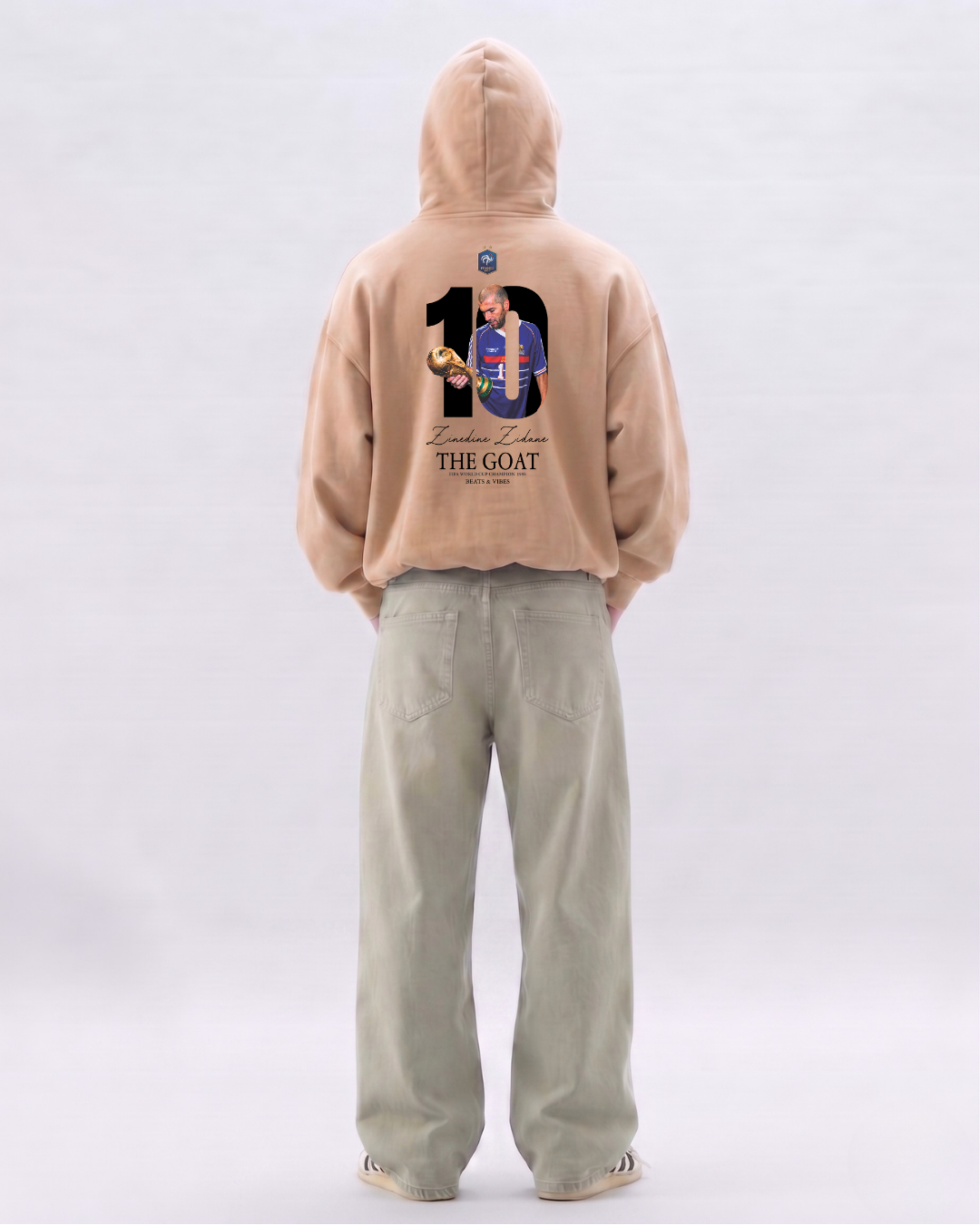 Hoodie "Zidane THE GOAT" – Edición Campeón del Mundo / Arena