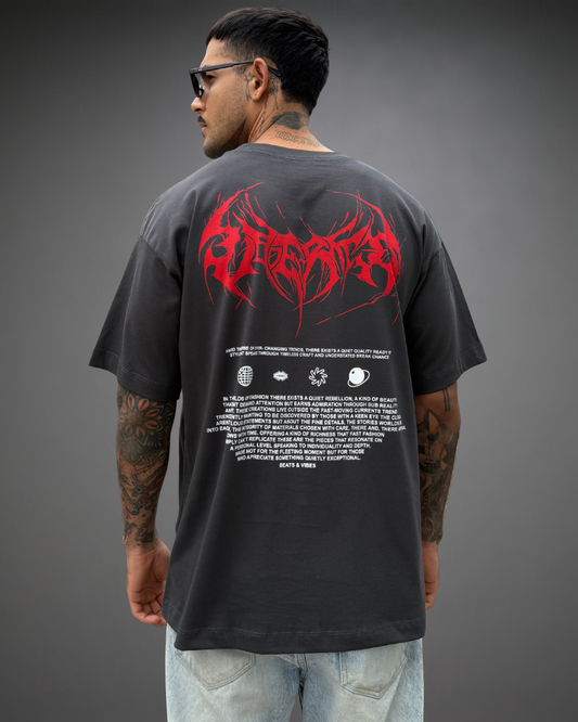 Polo Hombre Oversize Contrast Tribal - Plomo