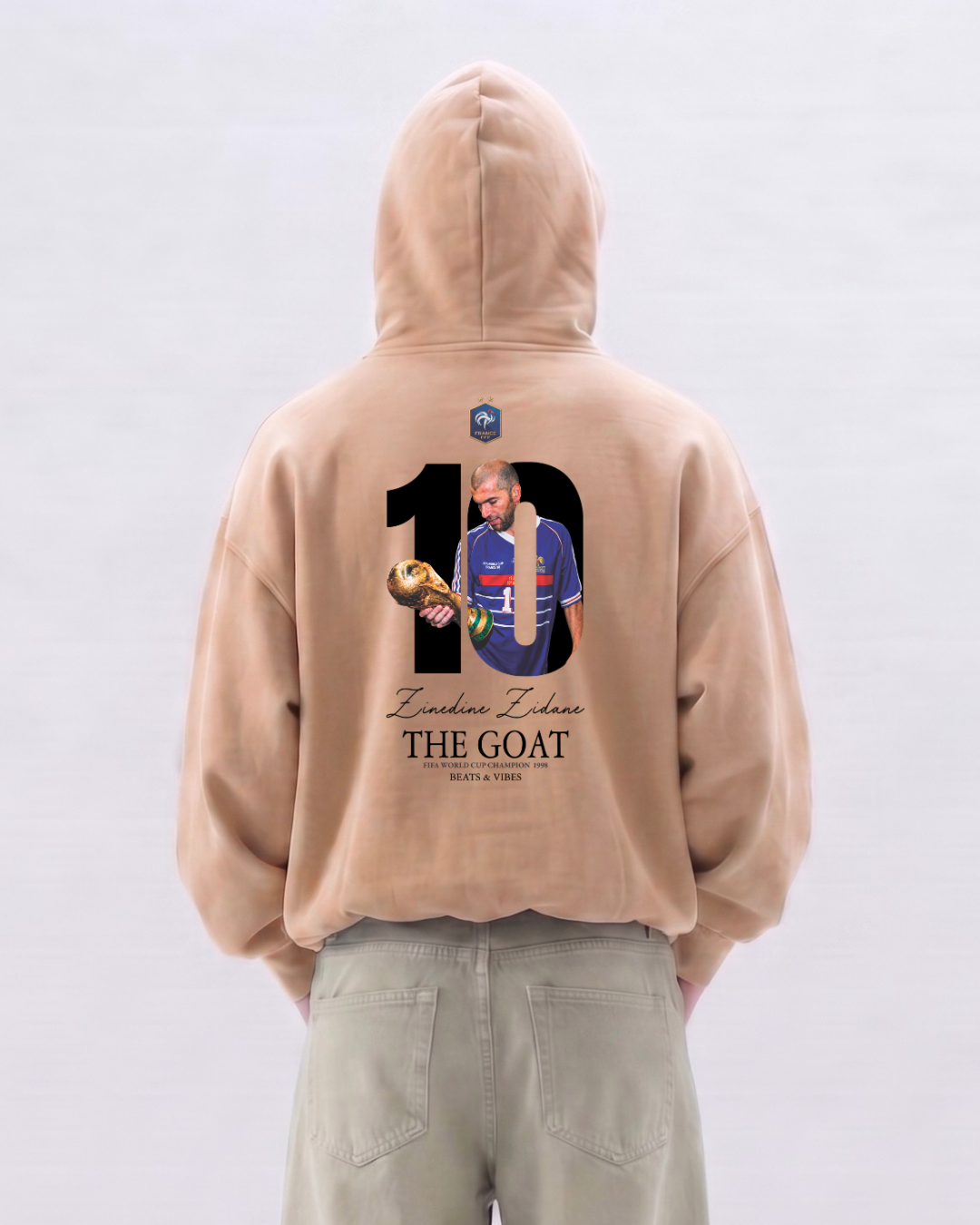 Hoodie "Zidane THE GOAT" – Edición Campeón del Mundo / Arena