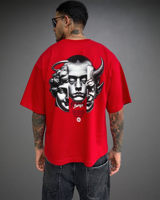 Polo Hombre Boxy Mortal Beings - Rojo