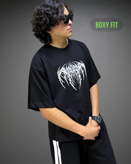 Polo Hombre Boxy Fit True Tribal - Negro