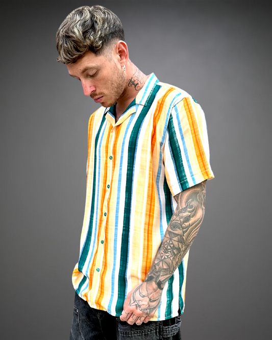 Camisa Hombre Relaxed Lines - Dark Green