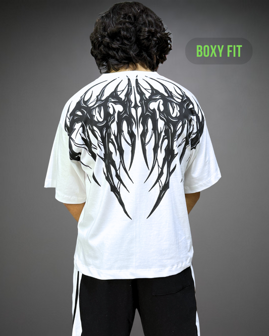 Polo Hombre Boxy Fit True Tribal - Blanco