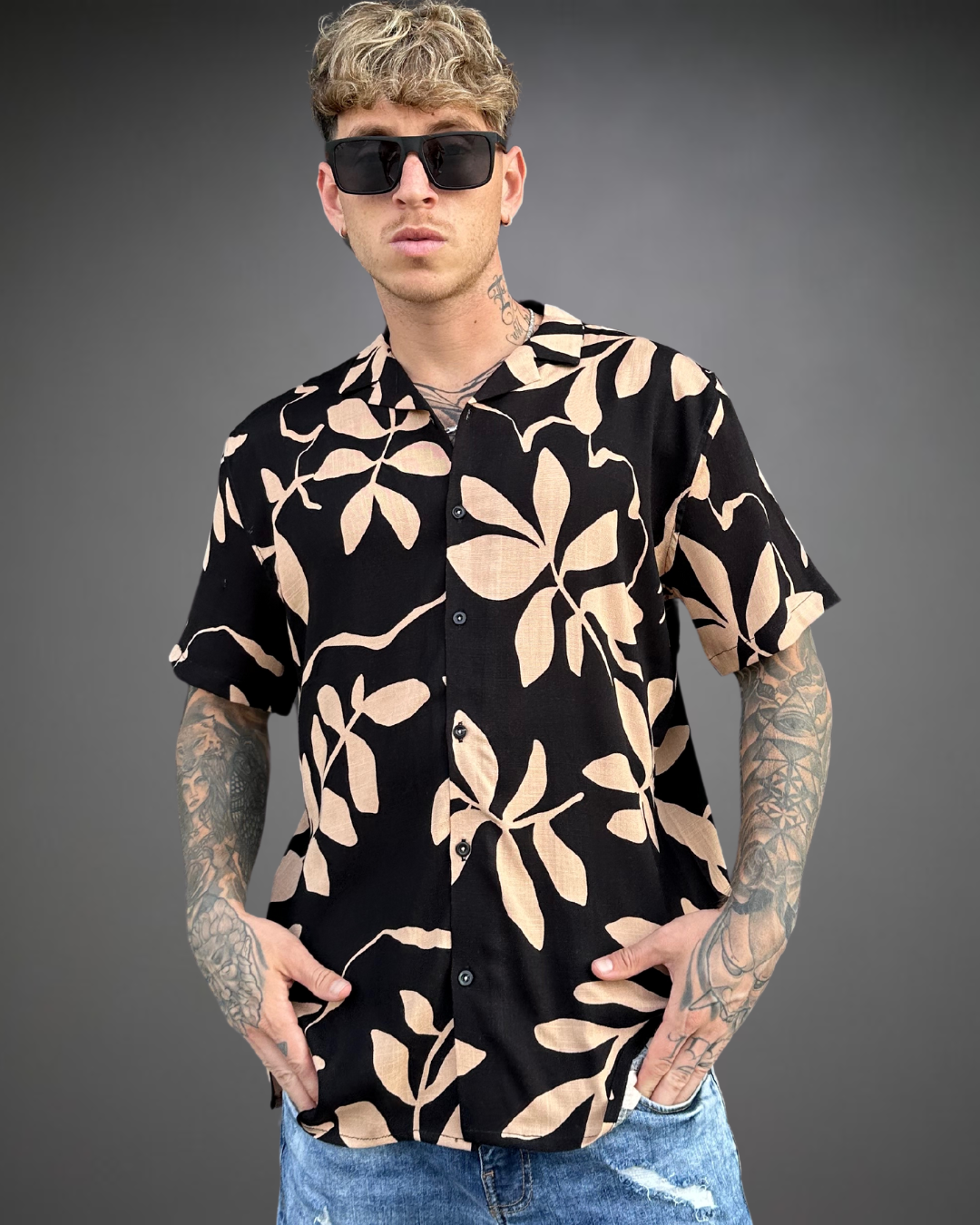 Camisa Hombre Relaxed Summer 24 - Negro