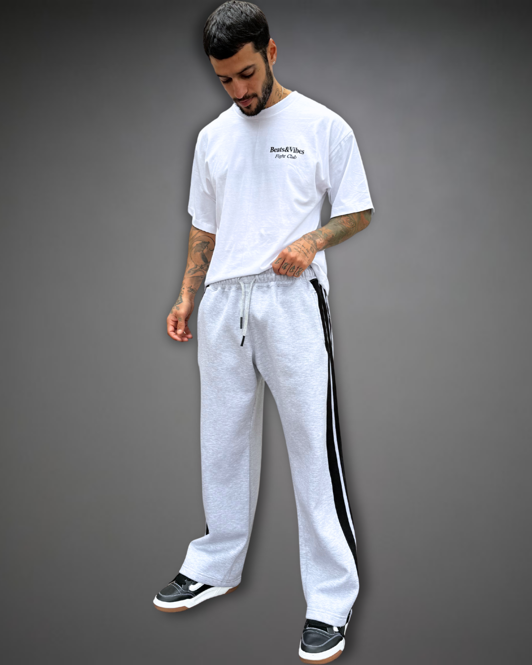 Jogger Striped Baggy  - Gris