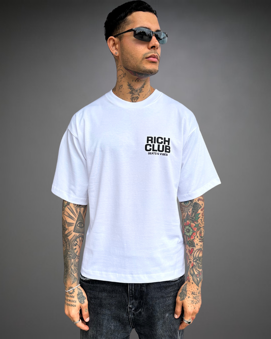 Polo Hombre Boxy Fit Rich Club - Blanco