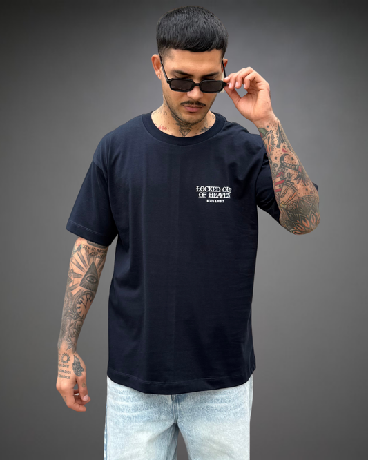 Polo Hombre Oversize Locked Out - Azul Noche