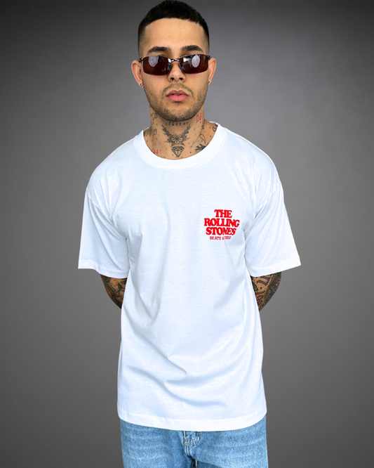 Polo Hombre Oversize The Rolling Stones Tour - Blanco