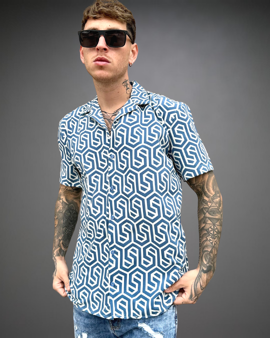 Camisa Hombre Relaxed In Da Club - Light Blue