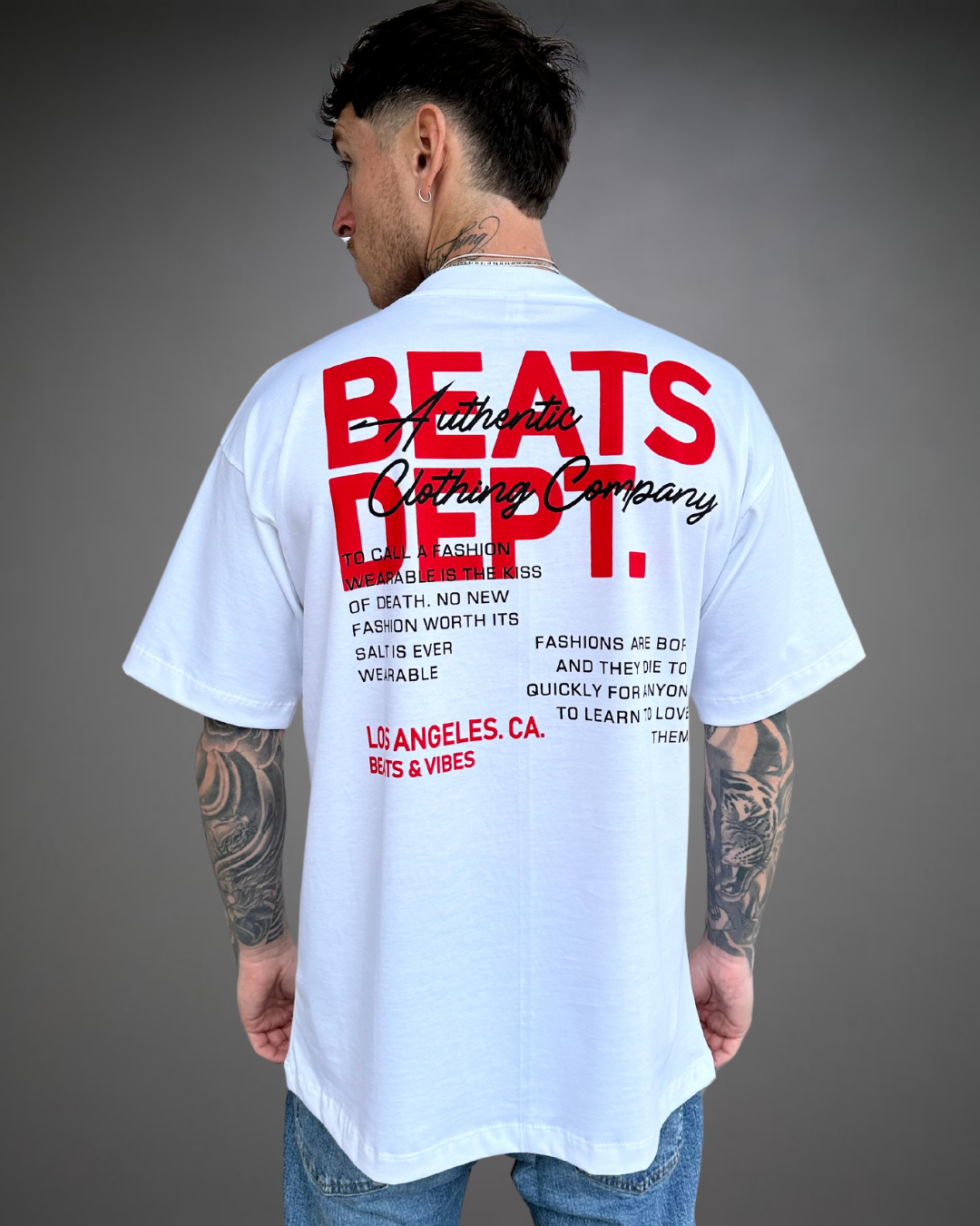 Polo Hombre Oversize Beats Dept. - Blanco