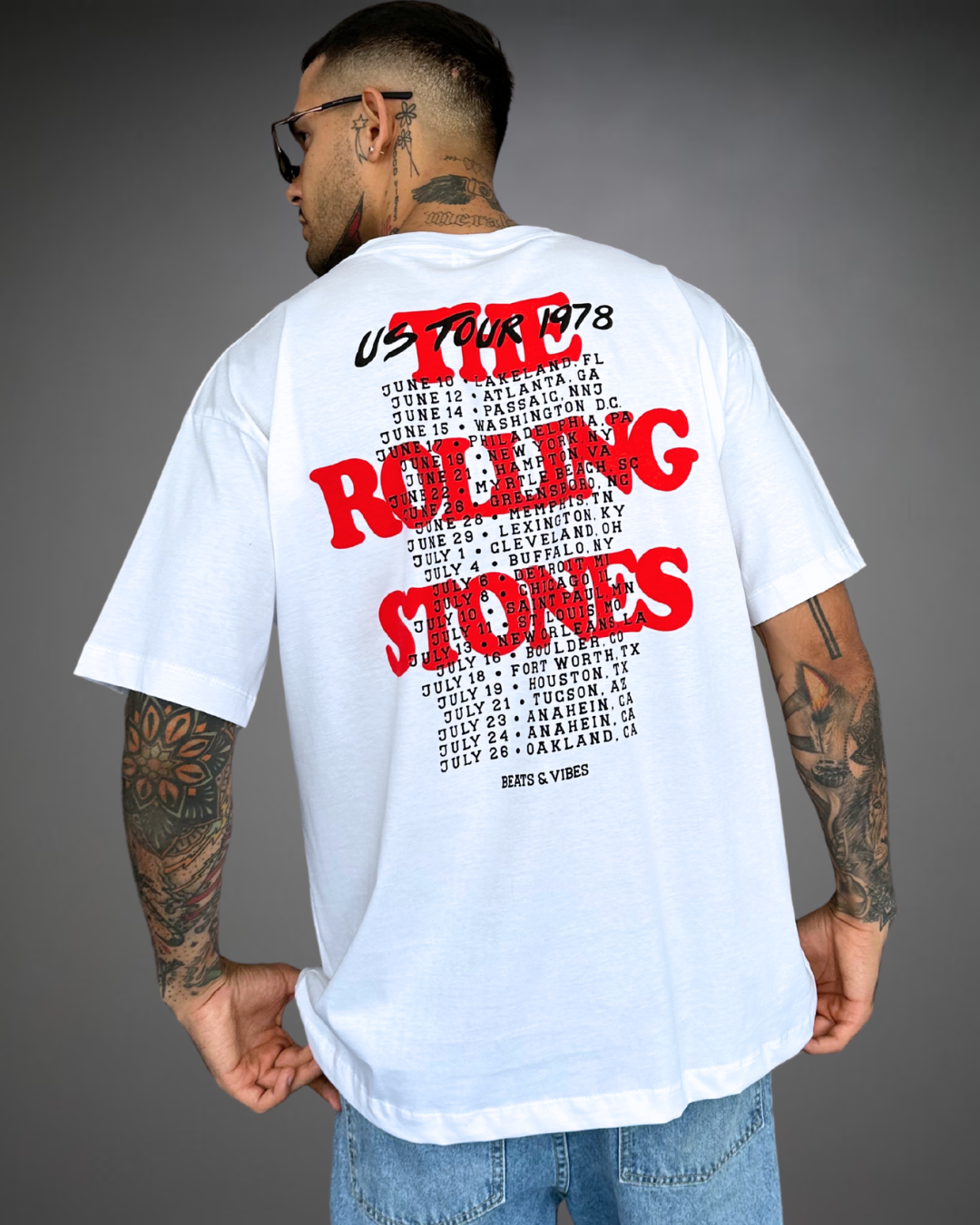 Polo Hombre Oversize The Rolling Stones Tour - Blanco