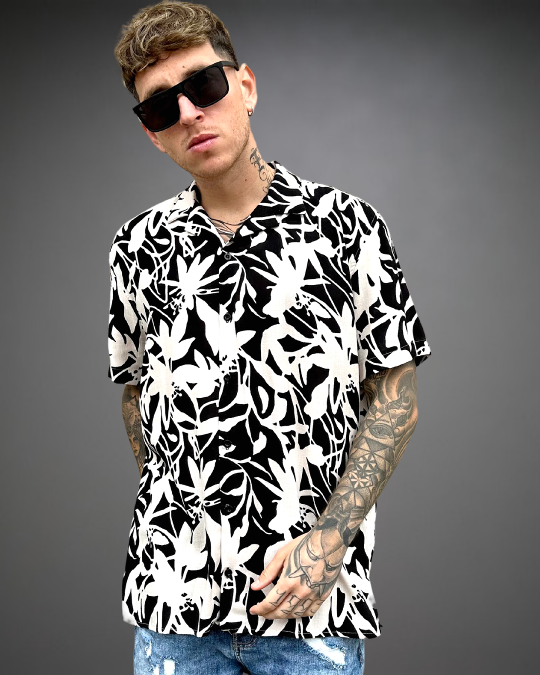 Camisa Hombre Relaxed All Eyez on Me - Negro