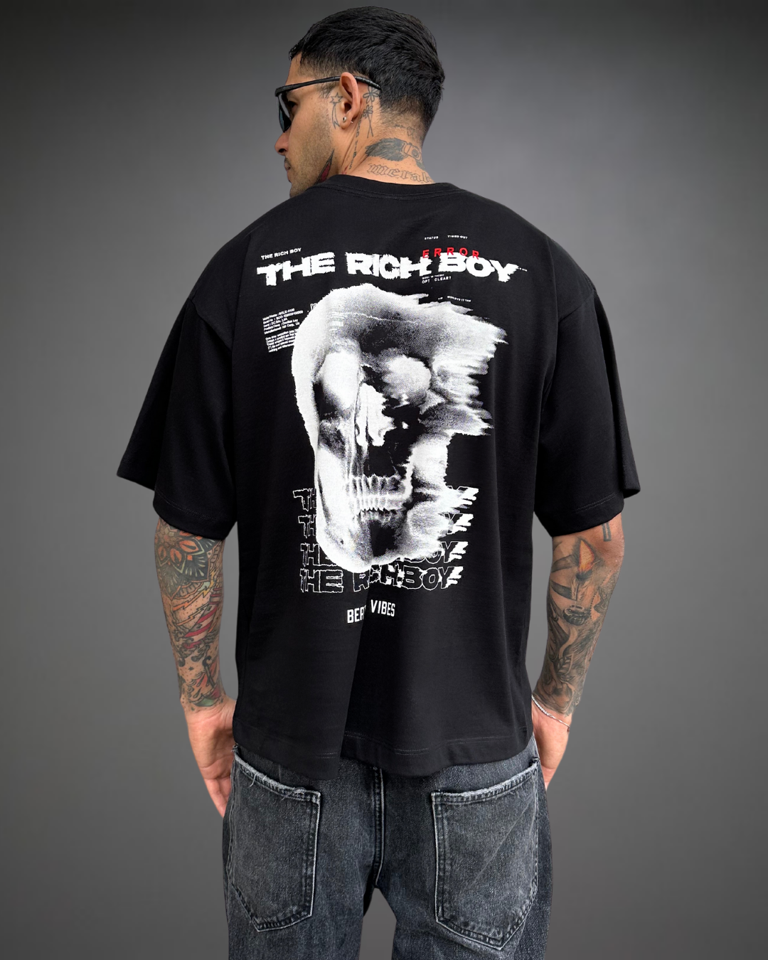 Polo Hombre Boxy Fit The Rich Boy - Negro