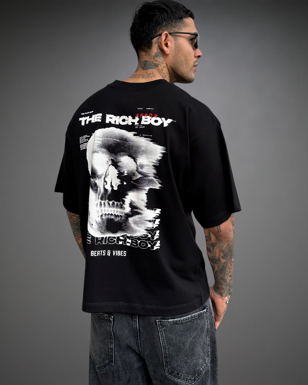 Polo Hombre Boxy Fit The Rich Boy - Negro