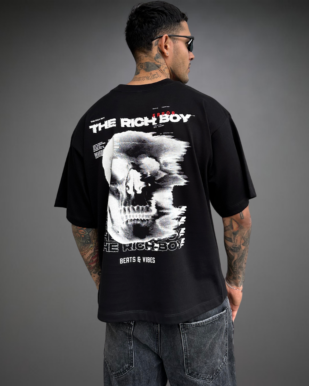 Polo Hombre Boxy Fit The Rich Boy - Negro