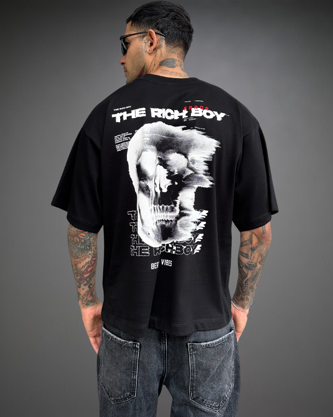 Polo Hombre Boxy Fit The Rich Boy - Negro