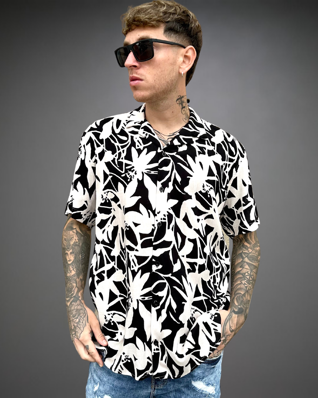 Camisa Hombre Relaxed All Eyez on Me - Negro