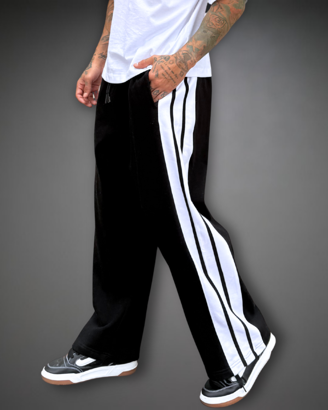 Jogger Striped Baggy  - Negro