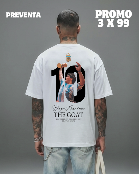 Polo Hombre Oversize ICONS Maradona - Blanco
