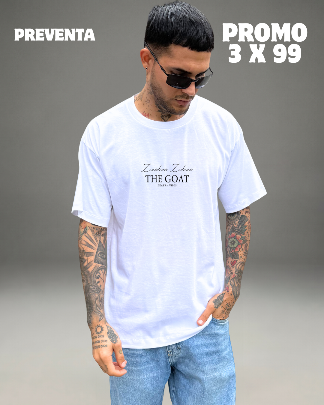 Polo Hombre Oversize ICONS Zizou - Blanco