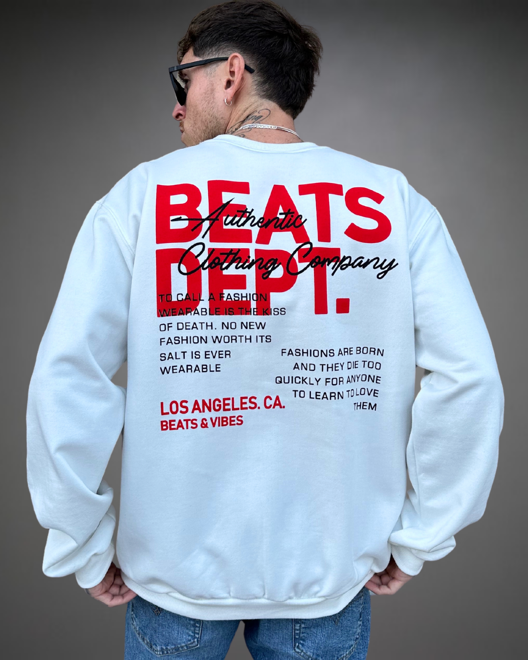 Polera Hombre Oversize Beats Dept. - Hueso