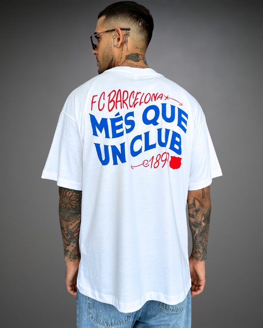 Polo Hombre Oversize Més Que Un Club Barcelona - Blanco