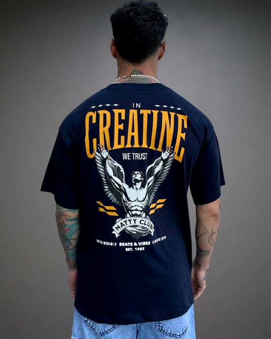 Polo Hombre Oversize iN CREATINE We Trust - Azul