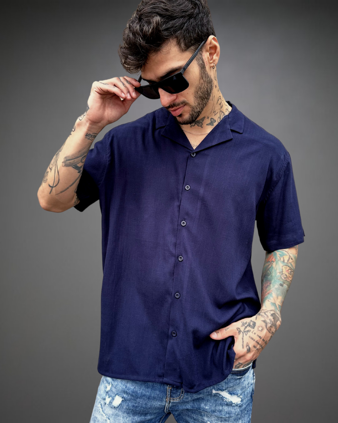 Camisa Hombre Relaxed Blue - Azul