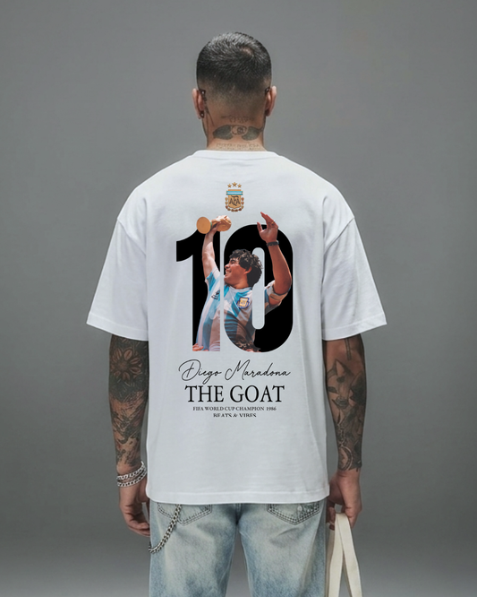 Polo Hombre Oversize ICONS Maradona - Blanco