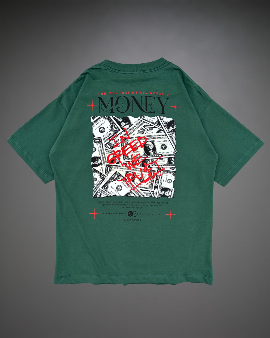 Polo Hombre Oversize Money Greed - Verde