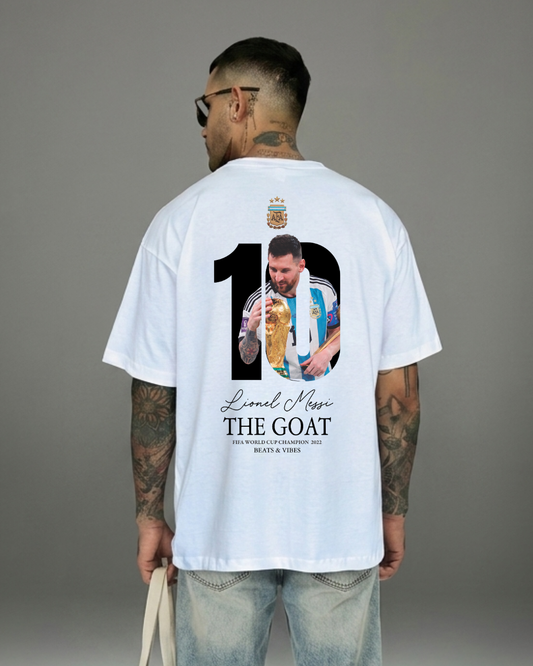 Polo Hombre Oversize ICONS Messi - Blanco