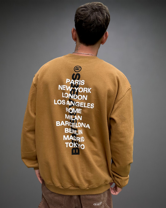 Polera Hombre Oversize Global Beats - Camello