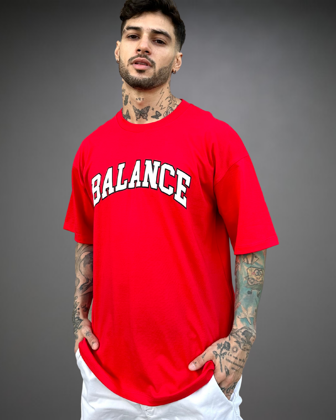 Polo Hombre Oversize Balance - Rojo
