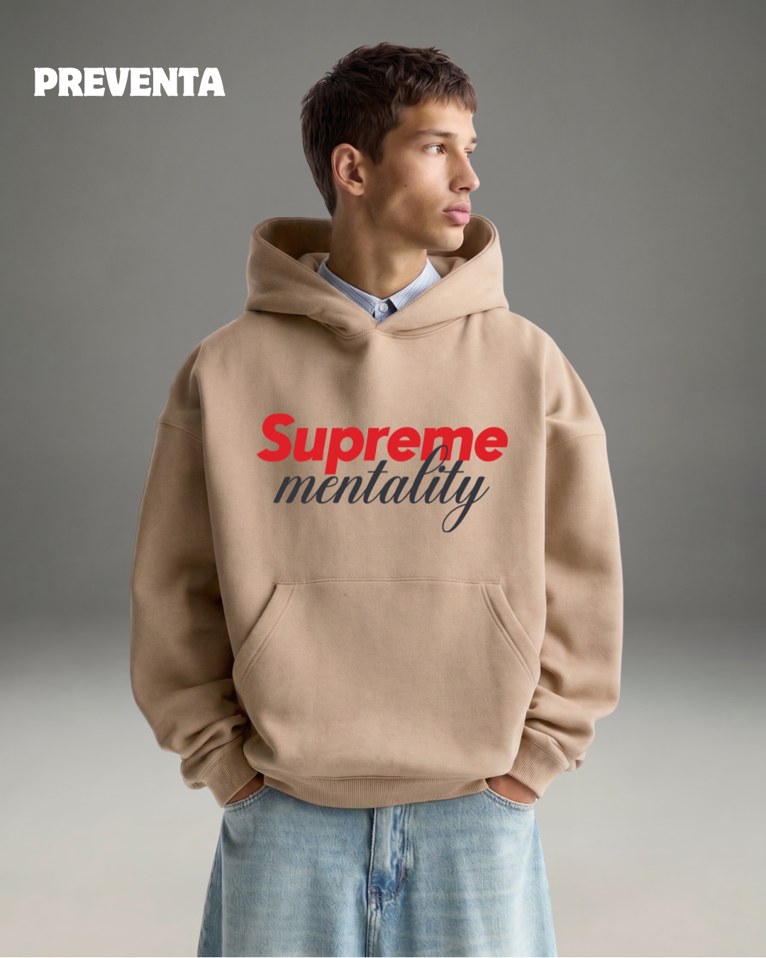 Hoodie Oversize Hombre Supreme Mentality - Arena