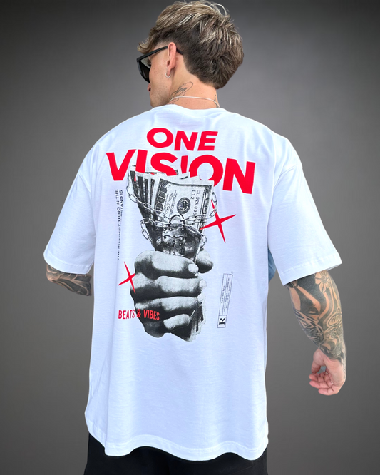 Polo Hombre Oversize One Vision - Blanco