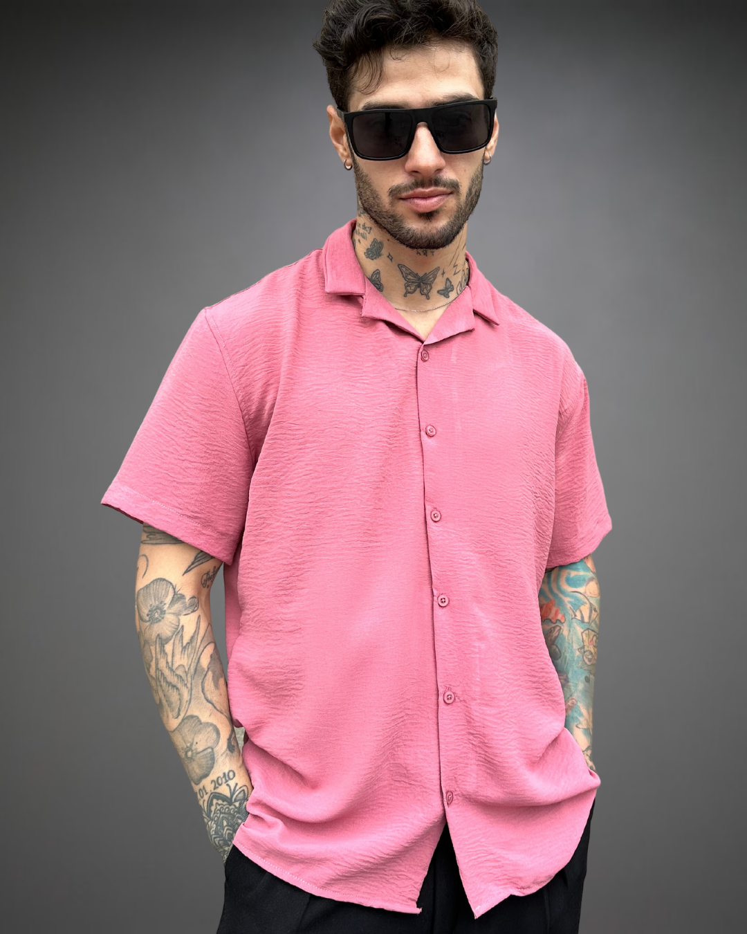 Camisa Hombre Relaxed Solid Pale - Palo Rosa