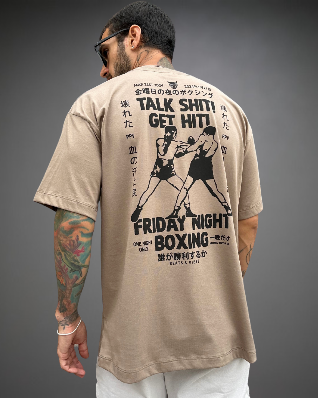 Polo Hombre Oversize Get Hit Boxing - Arena Oscuro