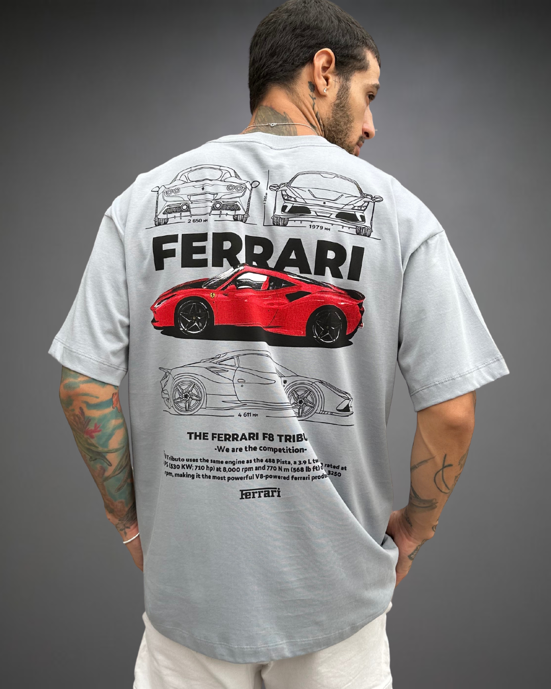 Polo Hombre Oversize Ferrari - Plata