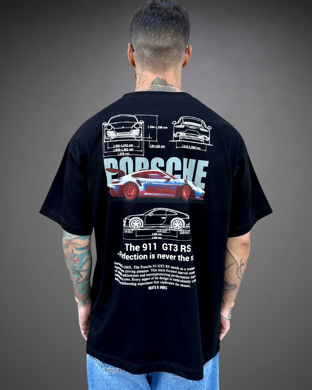 Polo Hombre Oversize Porsche - Negro