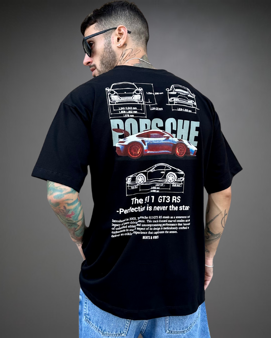 Polo Hombre Oversize Porsche - Negro