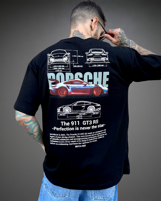 Polo Hombre Oversize Porsche - Negro