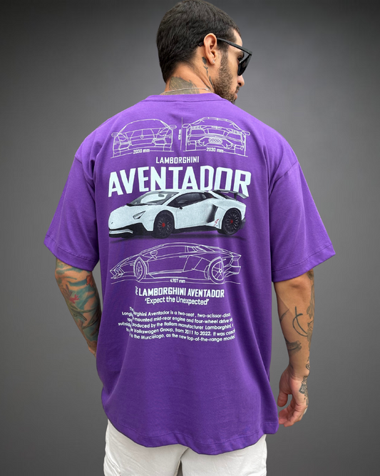 Polo Hombre Oversize Lambo Aventador - Morado