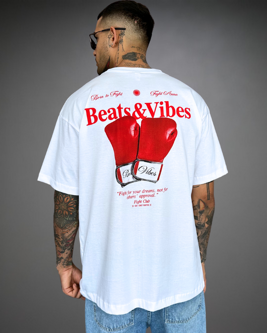 Polo Hombre Oversize Fight Club - Blanco