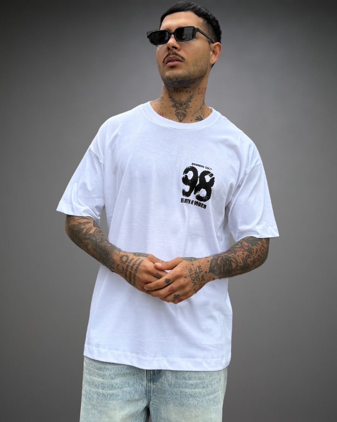 Polo Hombre Oversize Beats 98 - Blanco